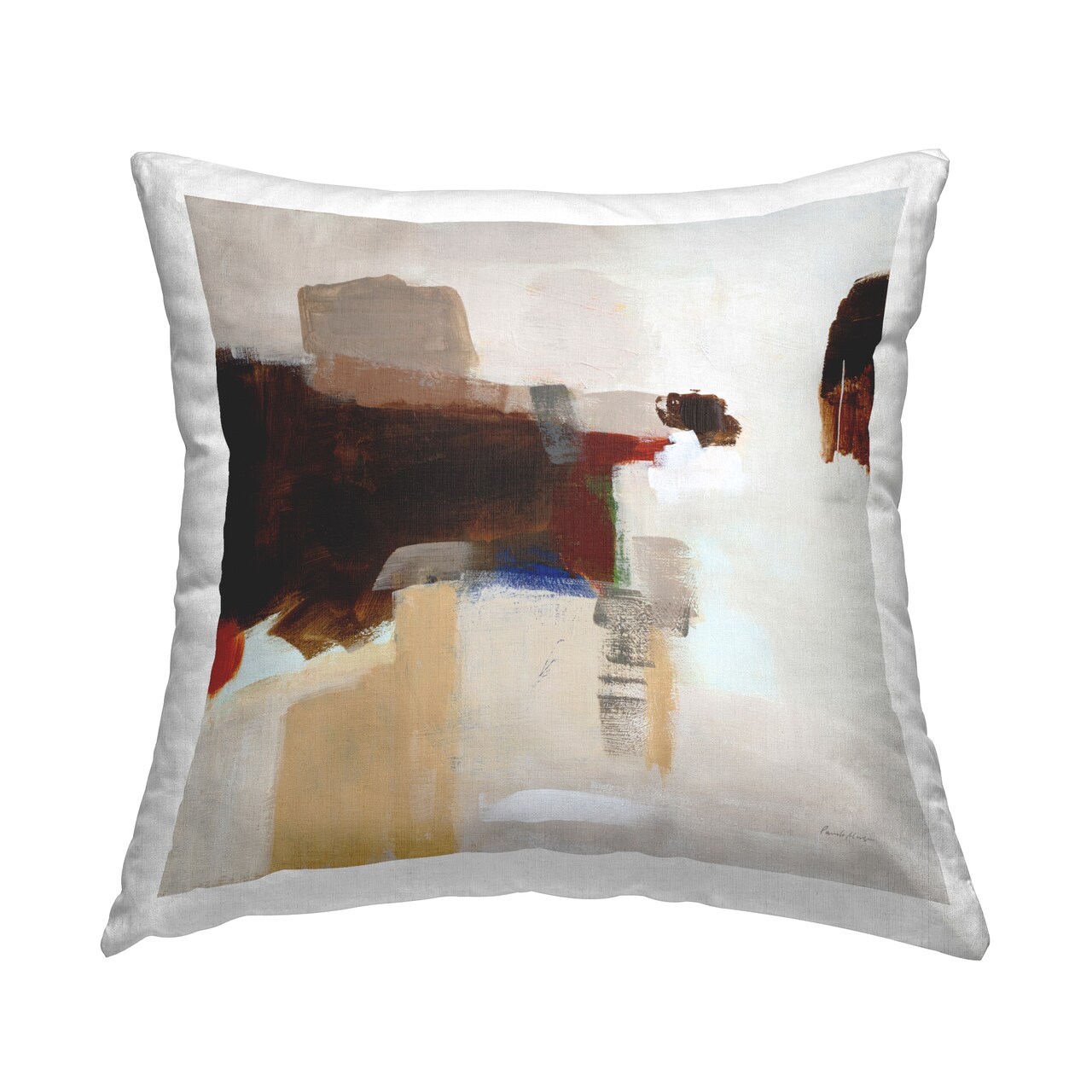 American Rust Abstraction Decorative Printed Throw Pillow Design by Pamela Munger, 18 x 7 x 18